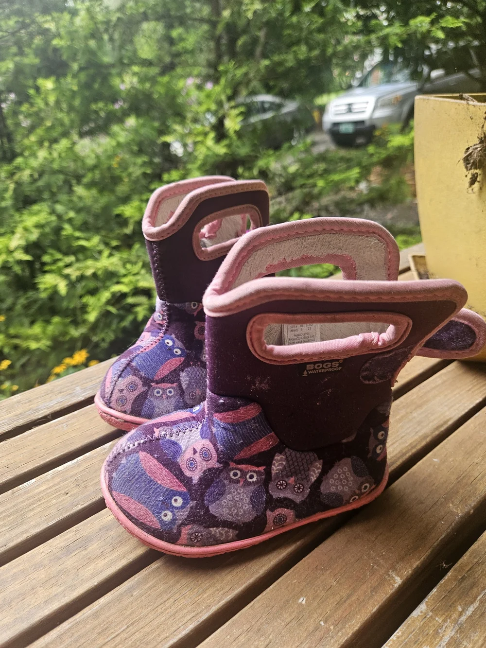 Bogs Kids Waterproof Owl Print Purple Pink Winter Boots
